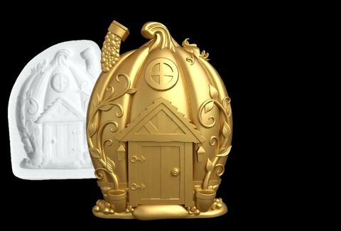 Силиконовый молд № 437 Домик 2 D( серия домики для гномов и фей)