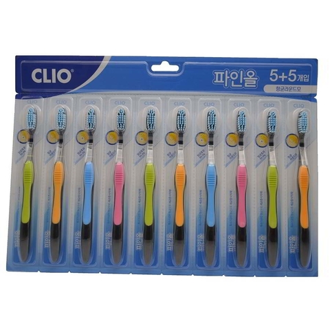 CLIO FINE ALL ANTIBACTERIAL TOOTHBRUSH 10PC