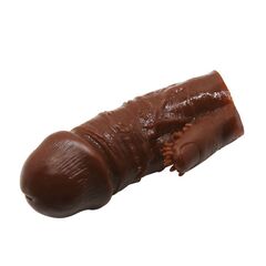 Коричневая насадка на пенис - 11,5 см. - 