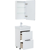 Aquanet 312420 Тумба с раковиной Ирис new 50 напольная 2 ящ. цв.белый глянец (312420)