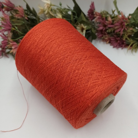 Flamme Selin лен с шелком в фактуре фламе 12 Ярко оранжевый