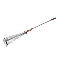 GRINDA PR-50, длина 800 - 1240 мм, ширина 170 - 450 мм, телескопический алюминиевый черенок, регулируемые веерные грабли, PROLine (421868)