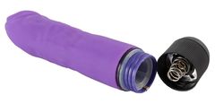 Фиолетовый вибратор-реалистик без мошонки - 14,5 см. - 