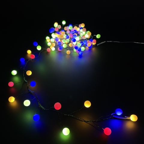 Гирлянда Кластер-Ягодки на зеленом проводе мультиколор 200см 80 ламп Luca Lighting