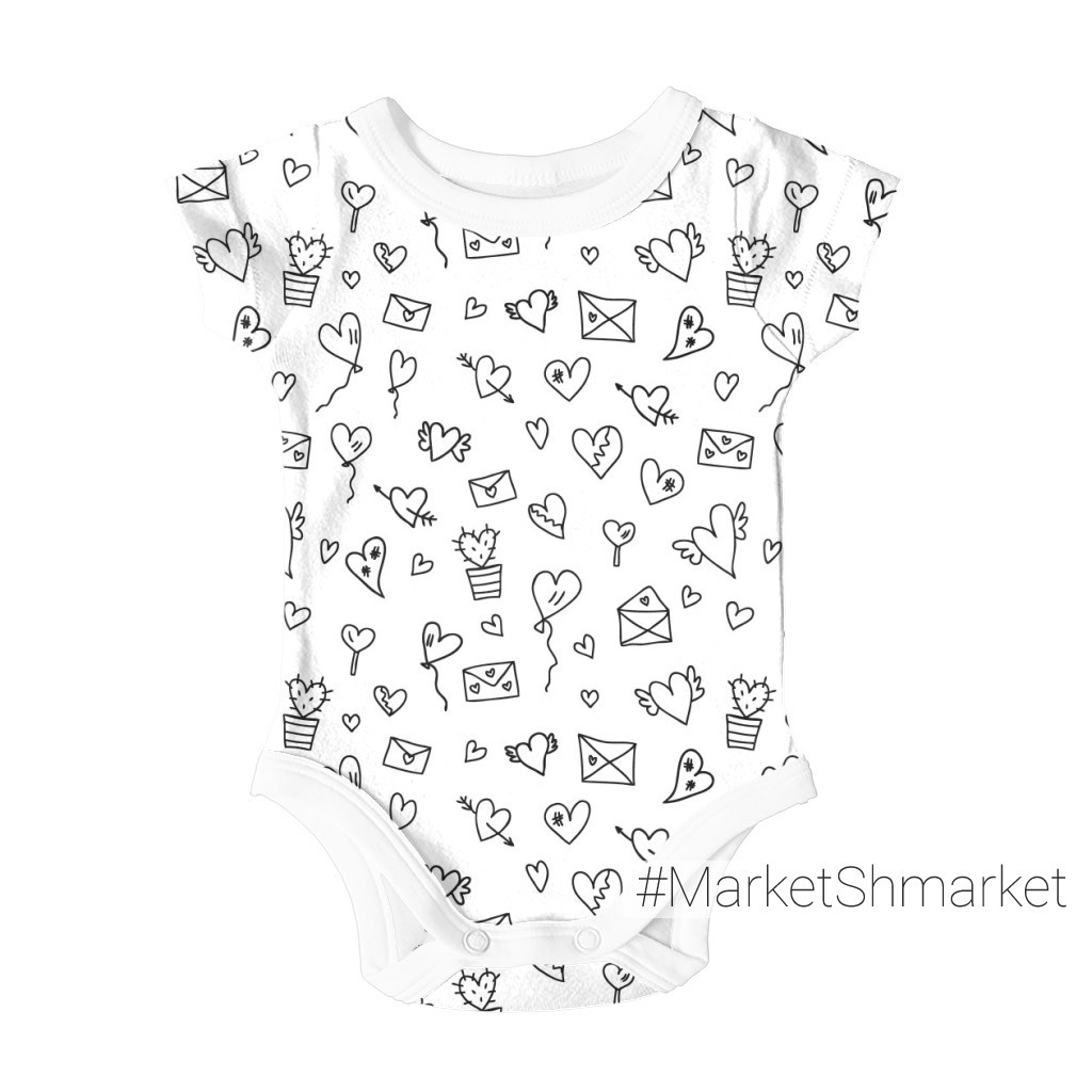 Ткани Валентинки письма черно-белый - закажи на #MarketShmarket.com ...