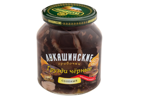 Грибы грузди черные солёные "Лукашинские", 340г