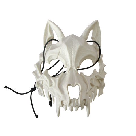 Карнавальная маска, Череп волка, Белый, 17*22 см