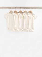 Боди с коротким рукавом для малышей Next 605-580, 5 шт., Кремовый
