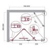 BelBagno ALBANO-ASH-1-70/80-C-Cr Душевой уголок с одной складывающейся дверью и одной неподвижной секцией. Стекло 6 мм, прозрачное, хром