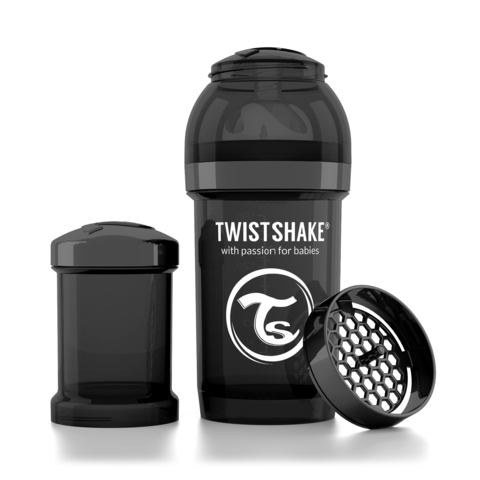 Twistshake бутылочка антиколиковая 180 мл. Чёрная (Superhero)