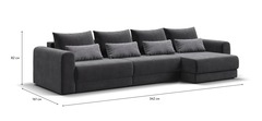 Модульный угловой диван РИЧМОНД MODOOL MAX Вельвет CORD графит