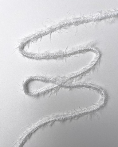 Тесьма-шнур, имитация пуха, цвет: белый, 20 мм