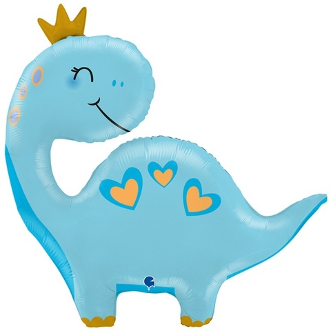 Г Фигура, Динозаврик в короне, Голубой, 28