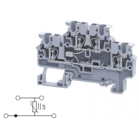 Двухуровневая клемма, пружинные зажимы проводника до 2.5 мм.кв. 1A/1000V со схемой конфигурации TS1