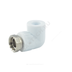 Угольник PP-R комбинированный белый Дн 20х1/2" с накидной гайкой VALFEX 10138020