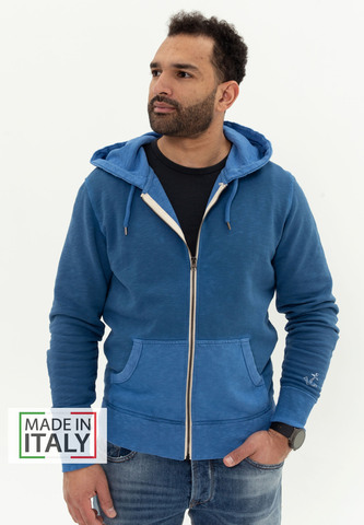 Худи Bowery NYC на молнии однотонное Space Blue