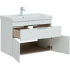 Aquanet 312430 Тумба с раковиной Ирис new 80 подвесная 1 ящ. 2 фасада цв.белый глянец (312430)