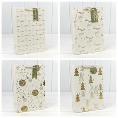 
          Пакет подарочный 20 х 30 х 10 см Набор 4 шт "Новый год" с тиснением (Белый)