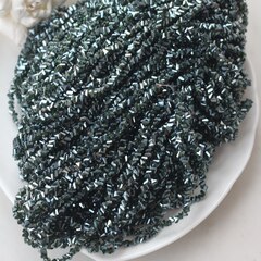 Хрусталь (стекло) граненный, тёмно-хвойный 4*3 мм, 1 нить, С048