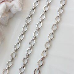 Цепочка 9,5*8 мм, родий, 50 см, А046