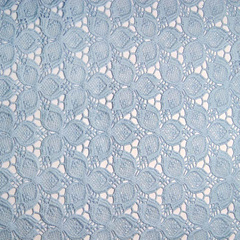 Кружевное полотно, хлопок 100%, 204 гр/м2, 150 см, голубой