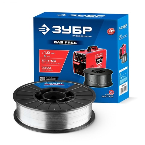 ЗУБР П-СП, d 1.0 мм, 5 кг, порошковая сварочная проволока (с флюсом), тип E71T-GS, Профессионал (40080-1.0-5)