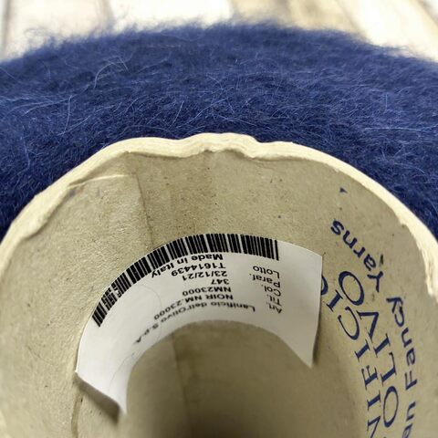 Кидмохер с бэби альпакой Lanificio del'Olivo NOIR 2300 синий