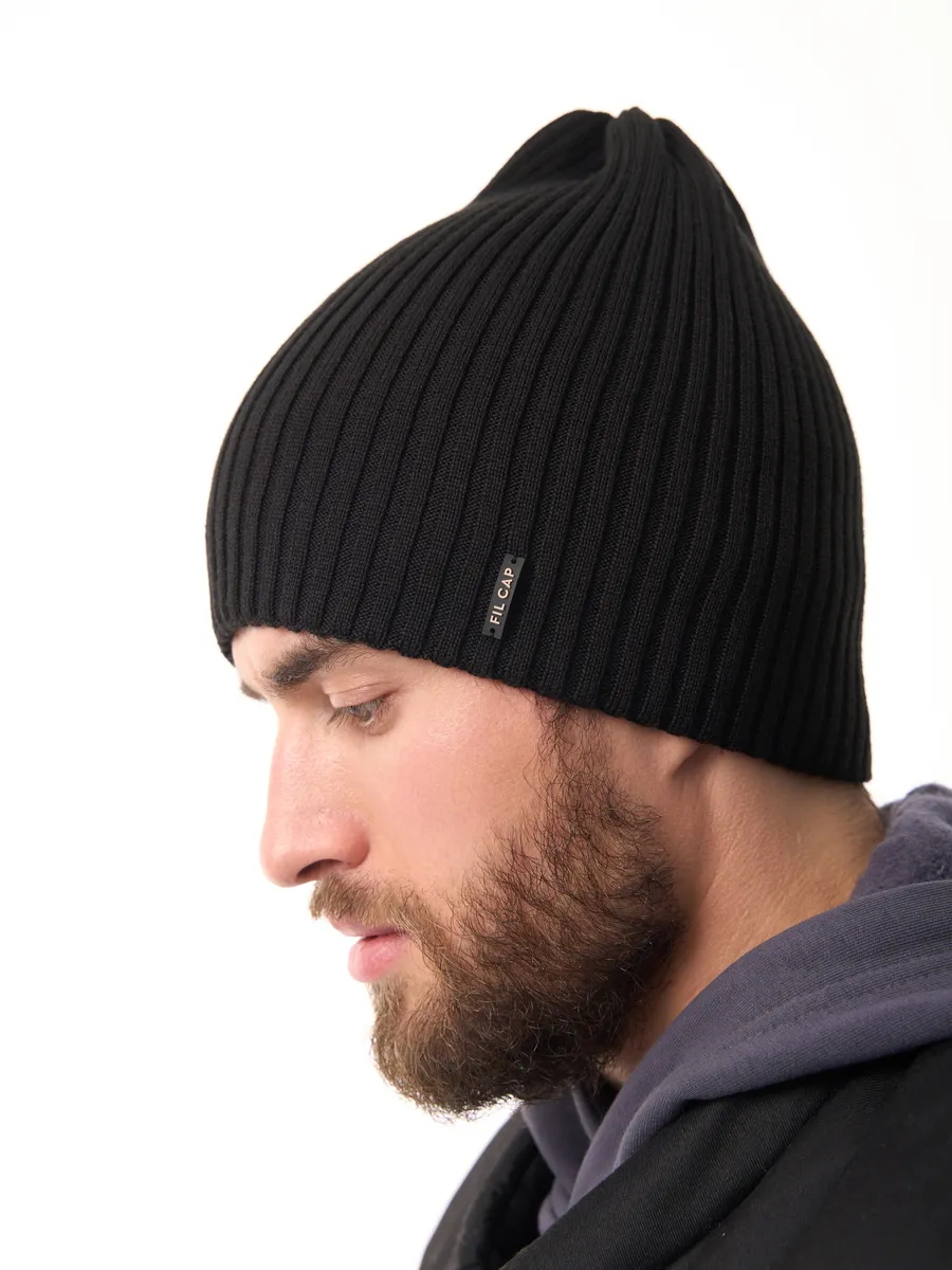 Шапка осенняя бини вязаная зима