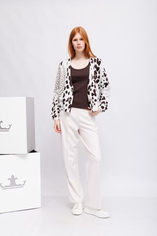 Monari Кардиган из плотного хлопка в леопардовый узор