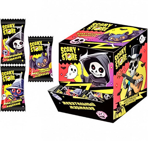 SCARY STORE Мармелад жевательный в шоубоксе 1кор*6бл*75шт, 7гр
