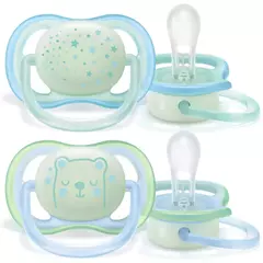 Əmzik \ ultra air soother nighttime, 0-6m, 2-pack, boy/neutral