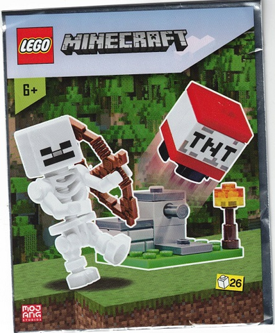 Фигурка LEGO Minecraft TNT Launcher and Skeleton foil pack 662102