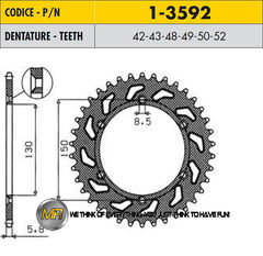 Звезда задняя Sunstar 1-3592-52 JTR251.52 (made in japan)