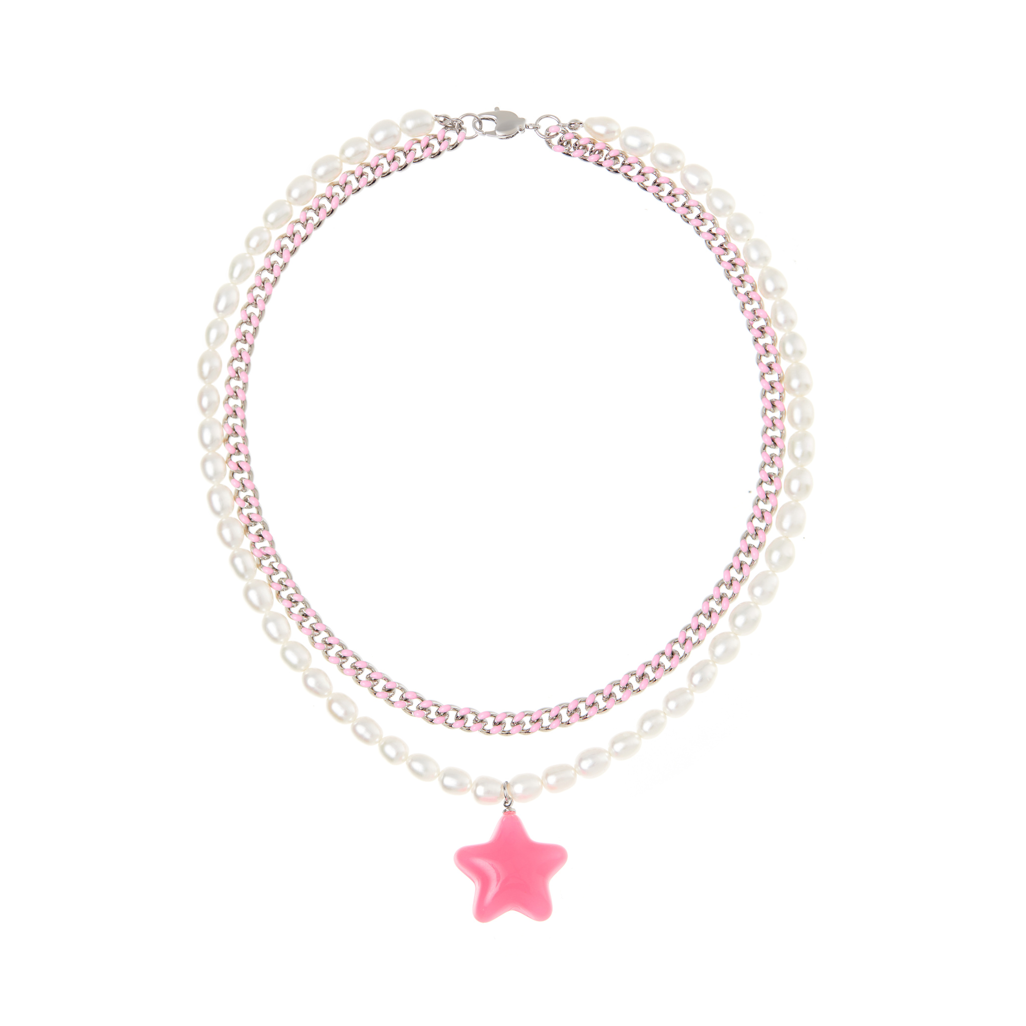 HOLLY JUNE Колье Neon Pink Star Necklace колье holly june turquoise star necklace