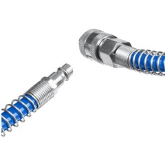 ЗУБР 10 м, 6 х 8 мм, 15 бар, воздушный спиральный шланг с фитингами рапид, Профессионал (6473-10)