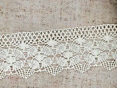 Кружево хлопковое/Тесьма вязаная ш. 9 см, 95.01.190, сливочный