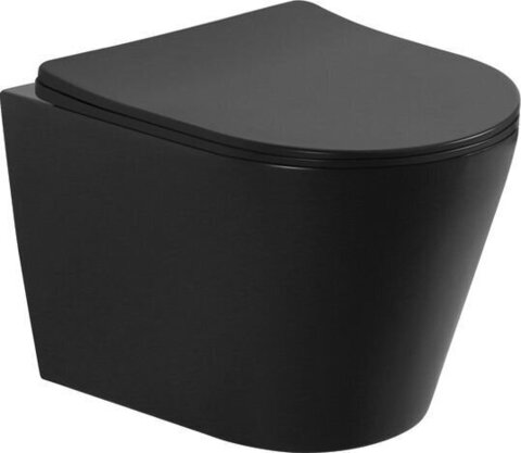 Aquanet Atago 2.0 W MB Atago 2.0 W Унитаз с сиденьем (Soft Close-SLIMSEAT) подвесной с Rimless, черный мат. (279090)