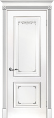 Дверь Смальта 14 / Цвет Белый ral 9003 патина серебро / Двери ТЕКОНА