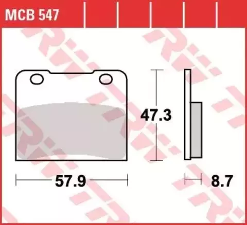 Колодки тормозные дисковые MCB547