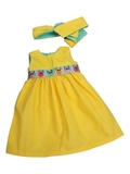 Платье с тесьмой - Желтый. Одежда для кукол, пупсов и мягких игрушек.