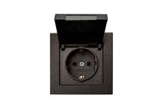 Розетка с Заземлением и Крышкой IP44 Антрацит LIREGUS EPSILON