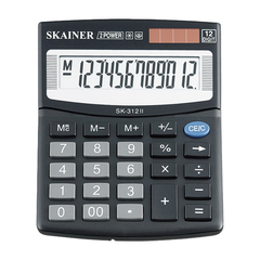 
          Калькулятор настольный SKAINER 12 Bit, LCD, 12.4*10*3.2 см, чёрный