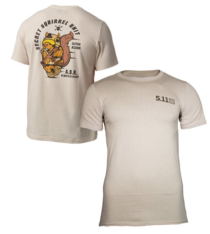 5.11 T shirt sand with print Alpha Acorn Beige