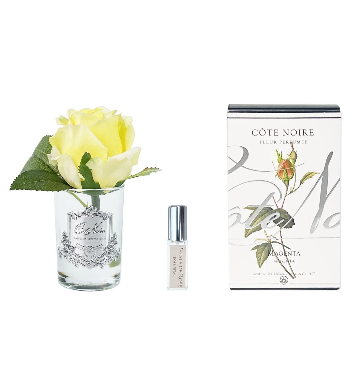 Диффузоры Ароматизированная роза и спрей 10мл Cote Noire Rose Bud yellow желтая rose_bud_yellow_aromatizirovannaya_roza_zheltyj_prozrachnaya_vaza_1_sprej_10_ml_vhshhd_13_5h8h8_.jpg
