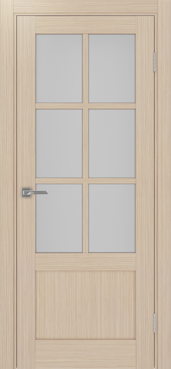 Дверь межкомнатная Оптима Порте Турин 541ПФ.2221, цвет беленый дуб, экошпон, стекло мателюкс