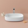 ArtCeram COL003 05 34 ArtCeram COGNAC Раковина накладная , 55х35 см, без отв под смеситель, без слив-перелива, цвет белый матовый, покрытие SANIGLAZE