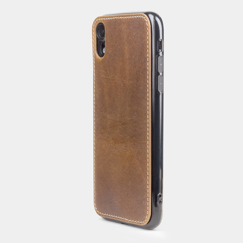 Чехол-накладка для iPhone XR из натуральной кожи теленка, цвета винтаж