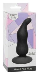 Чёрная анальная пробка Waved Anal Plug Black - 11 см. - 