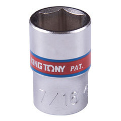 KING TONY (233514S) Головка торцевая стандартная шестигранная 1/4", дюймовая 7/16"