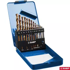 ЗУБР Кобальт, 13 шт, (1.5-6.5 мм), сталь Р6М5К5, класс А, мет.бокс, набор сверл по металлу, Профессионал (29626-H13)